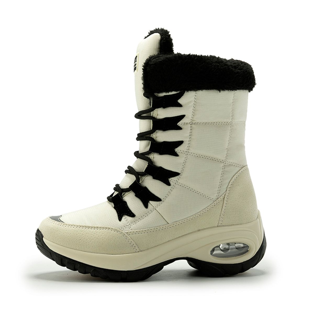 SHANDIAN - Botín Casual Mujer Beige