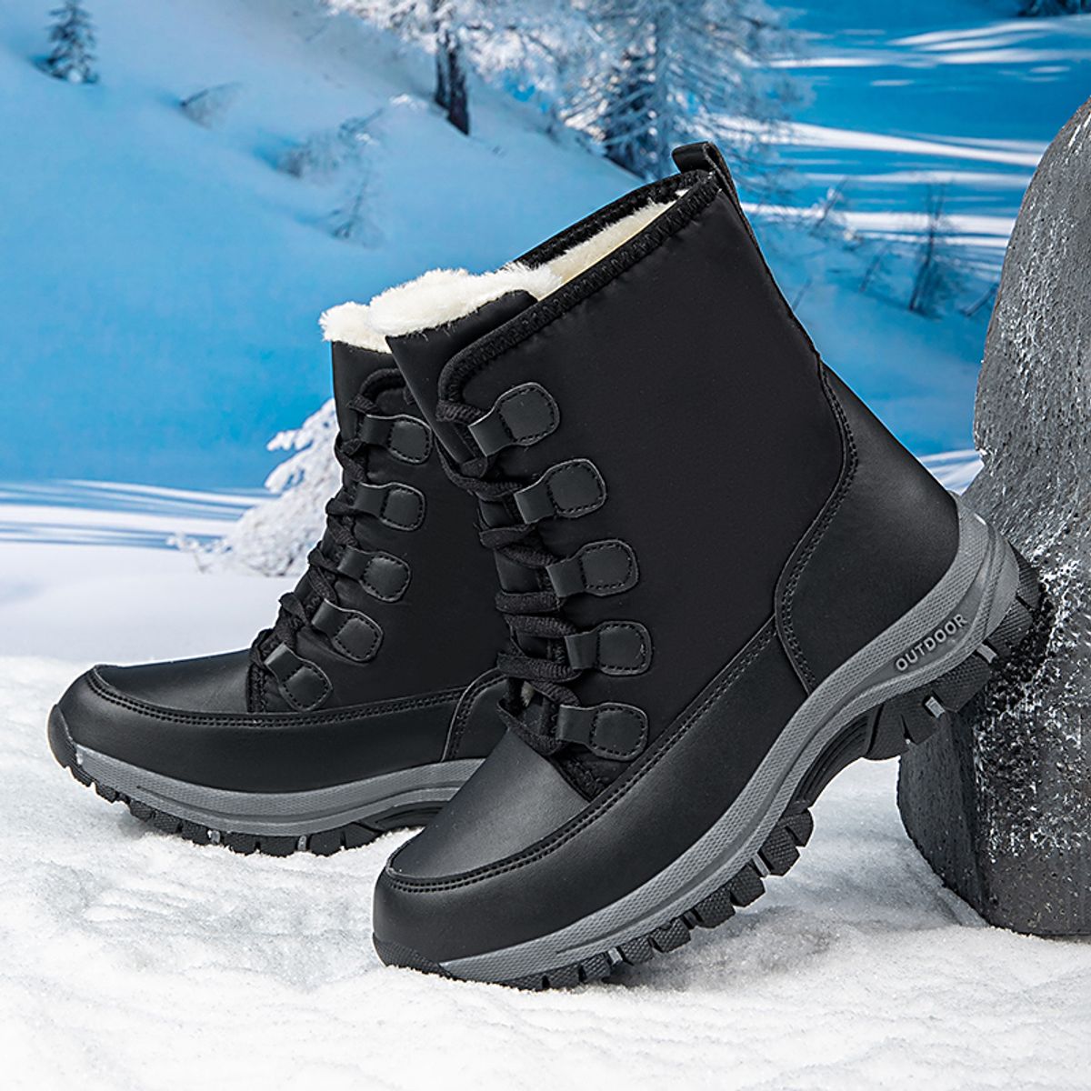 SHANDIAN - Botín Casual Mujer Negro