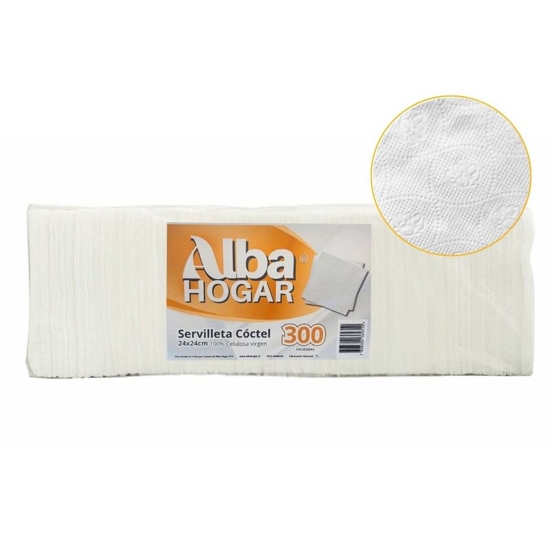 GENERICO - Servilletas Coctel Alba Hogar 300 Unidades