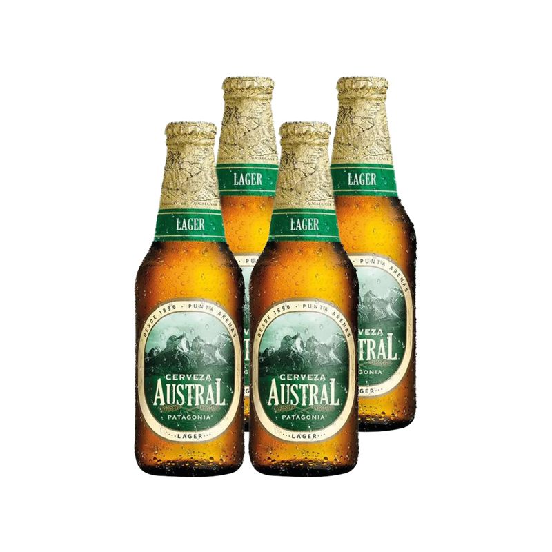 AUSTRAL - 4x Cerveza Austral Lager Botellín 330cc