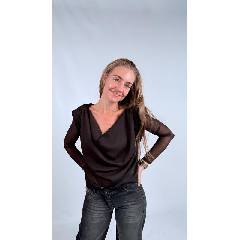 LA MURA - Blusa Violeta Chocolate