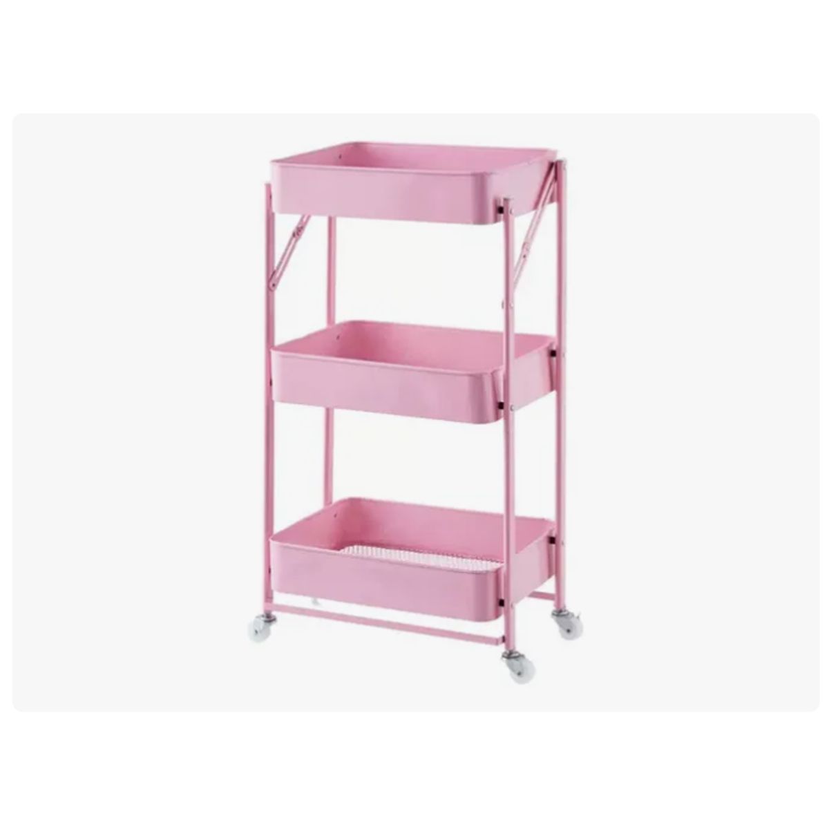 GENERICO - Organizador Carro Plegable Multiuso De 3 Niveles Con Ruedas