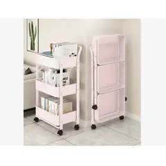 GENERICO - Organizador Carro Plegable Multiuso De 3 Niveles Con Ruedas