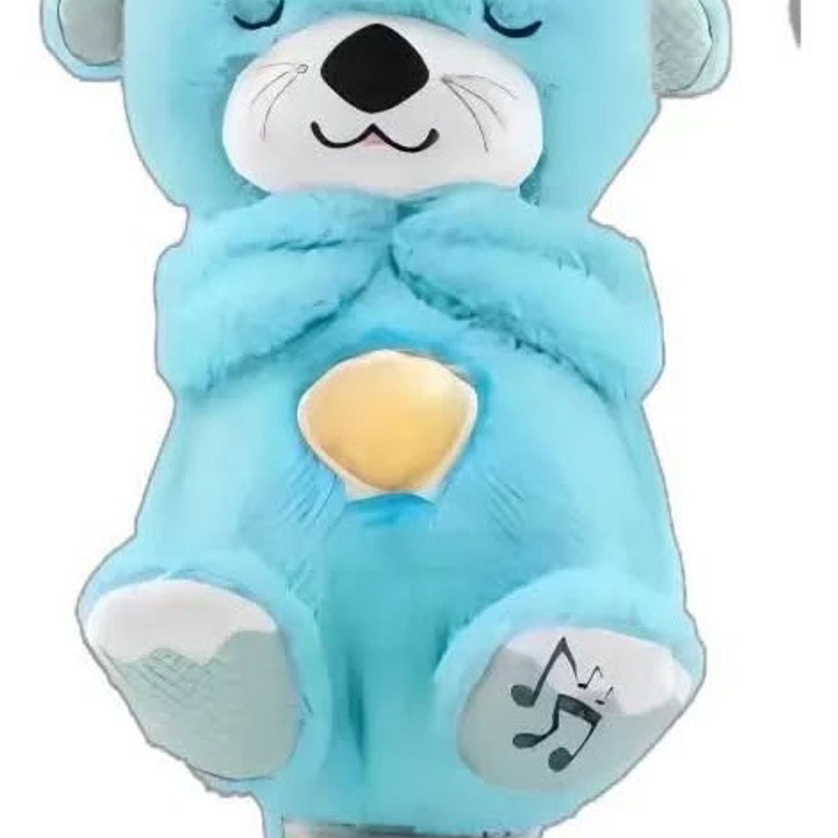 GENERICO - Peluche suave Nutria respira luz música 30cm  celeste