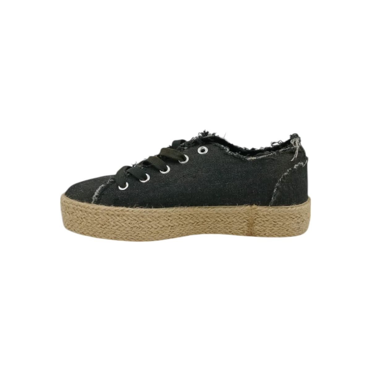 HERIEL - Zapatilla Negra Textil Mujer