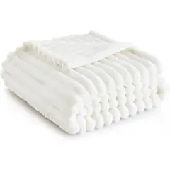 AZ AURAZEUS - Frazada Manta Piecera 130 X 150 Cm Termica Rayas Sherpa Aura Zeus