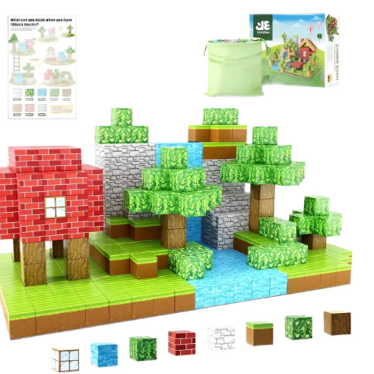 HAZ TU CLICK - Bloques Armables Magneticos Minecraft 75 Piezas