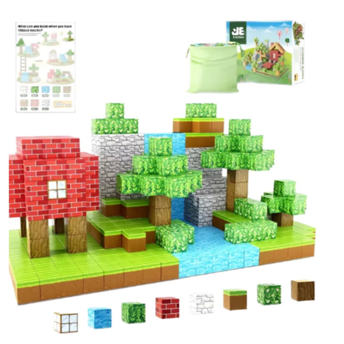 HAZ TU CLICK - Bloques Armables Magneticos Minecraft 75 Piezas