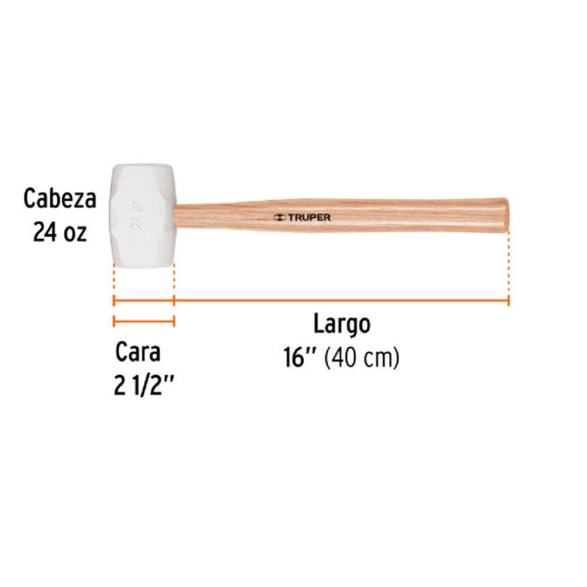 TRUPER - MARTILLO MACETA DE GOMA TRUPER MH-24 2 y media PULG 24 OZ