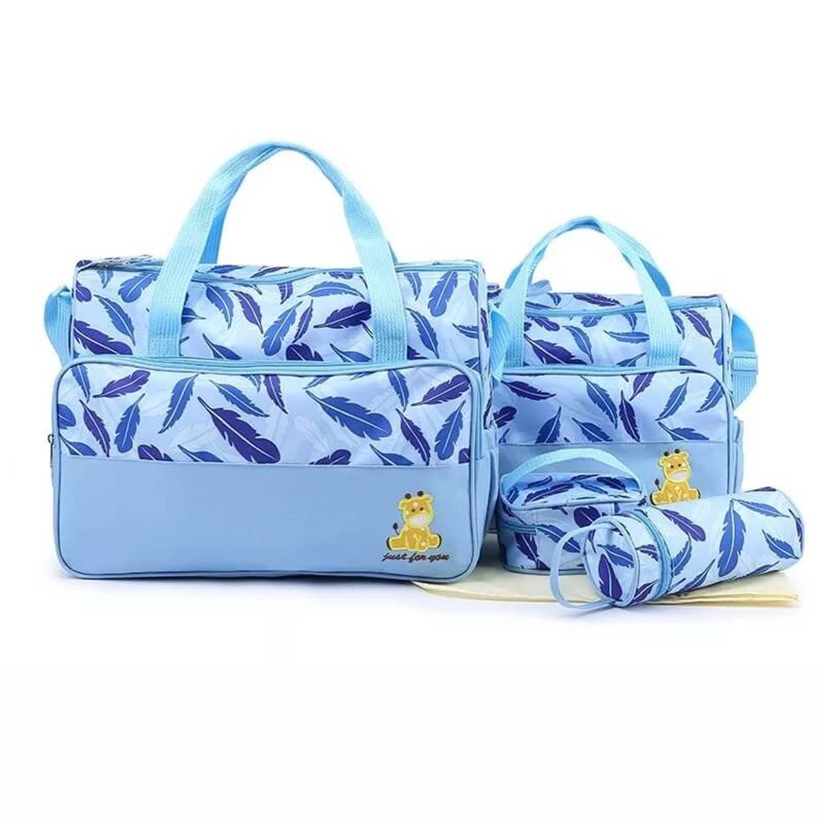 GENERICO - Bolso Maternal 5 Piezas Diseño Celeste