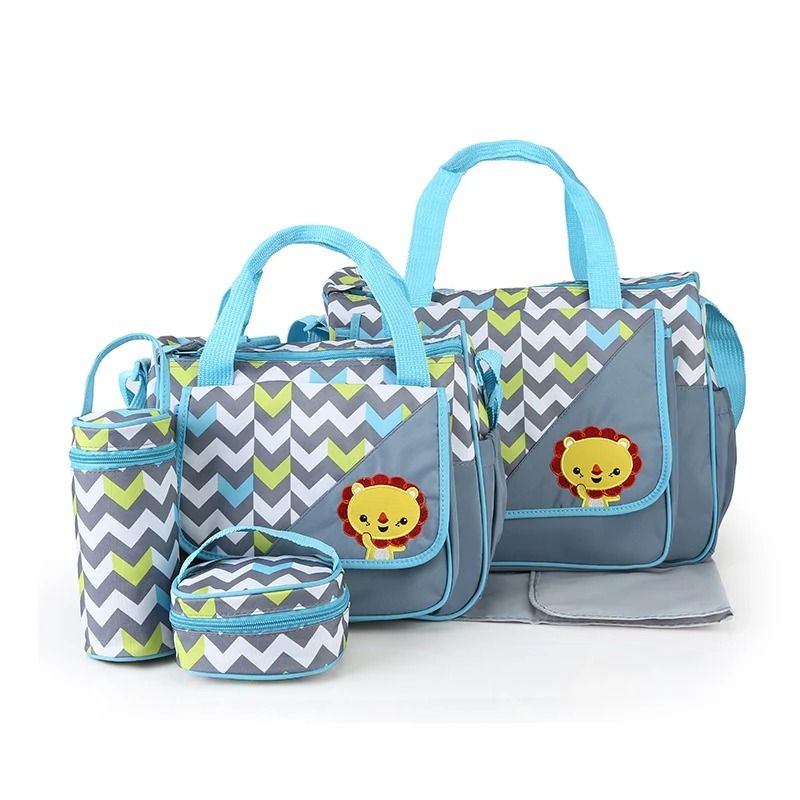 GENERICO - Bolso Maternal 5 Piezas Diseño Leon
