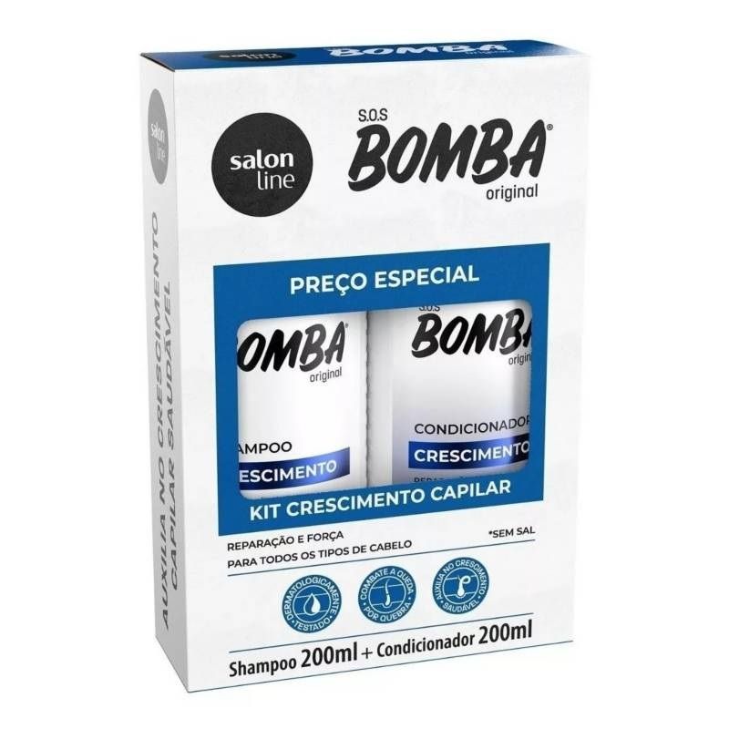 SALON LINE - KIT SHAMPOO + ACOND SOS BOMBA ORIGINAL 200 ML SALON LINE