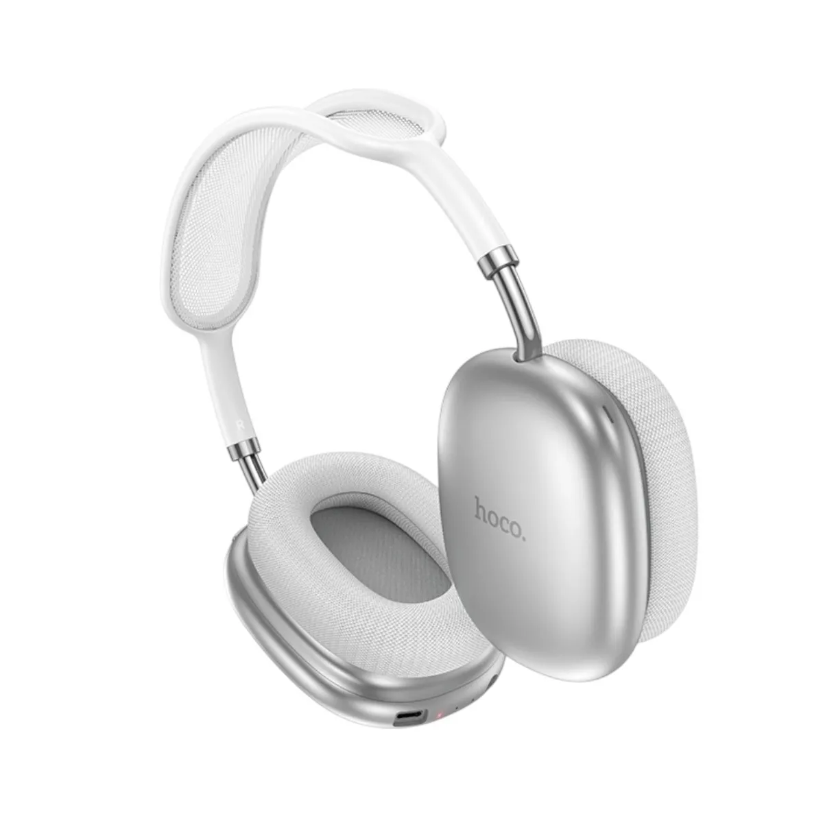 HOCO - Audífonos Inalámbricos Hoco W55 Plus Over Ear Bluetooth ANC 90h Batería Silver