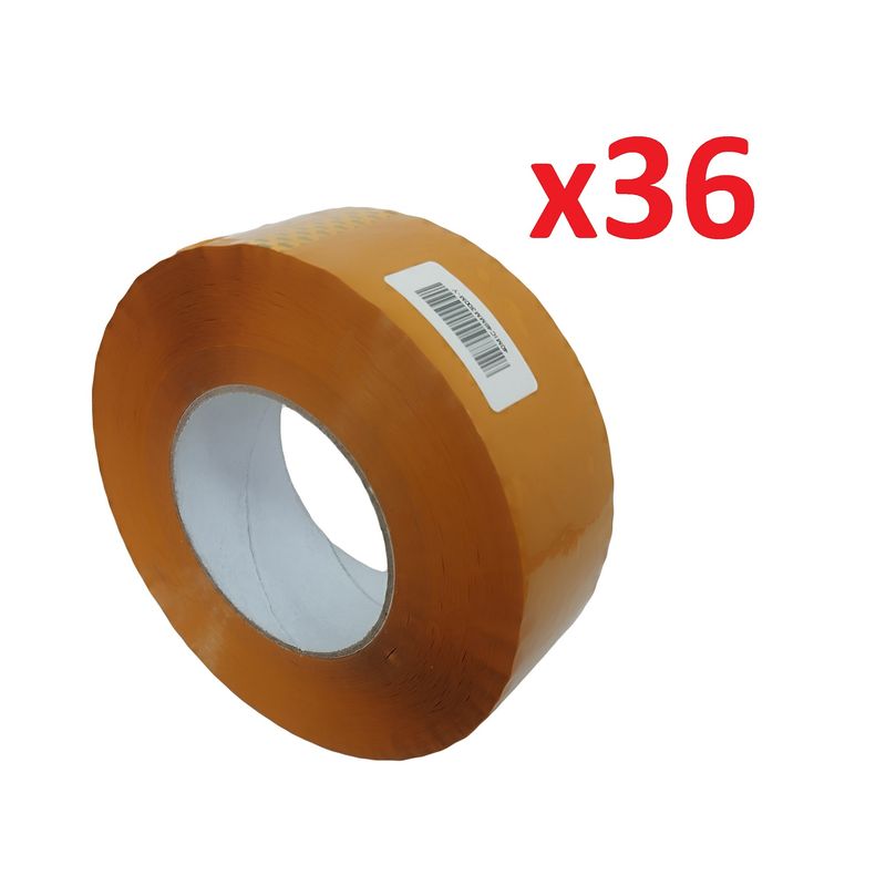 CASTLETEC - Pack 36 Cintas de Embalaje Amarilla 300 Mts 48mm Ancho