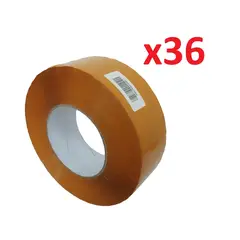CASTLETEC - Pack 36 Cintas de Embalaje Amarilla 300 Mts 48mm Ancho