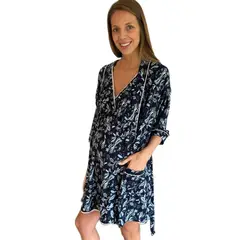 MADREMIA - Bata Maternal Lactancia Azul