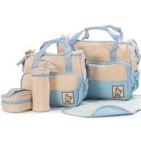 Bolso Maternal 5 Piezas Color Celeste