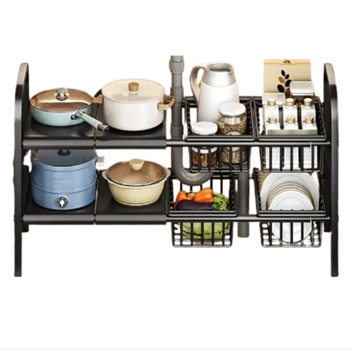 WAKESHOME - Rack Cocina Debajo Del Fregadero Organizador Modular Armable