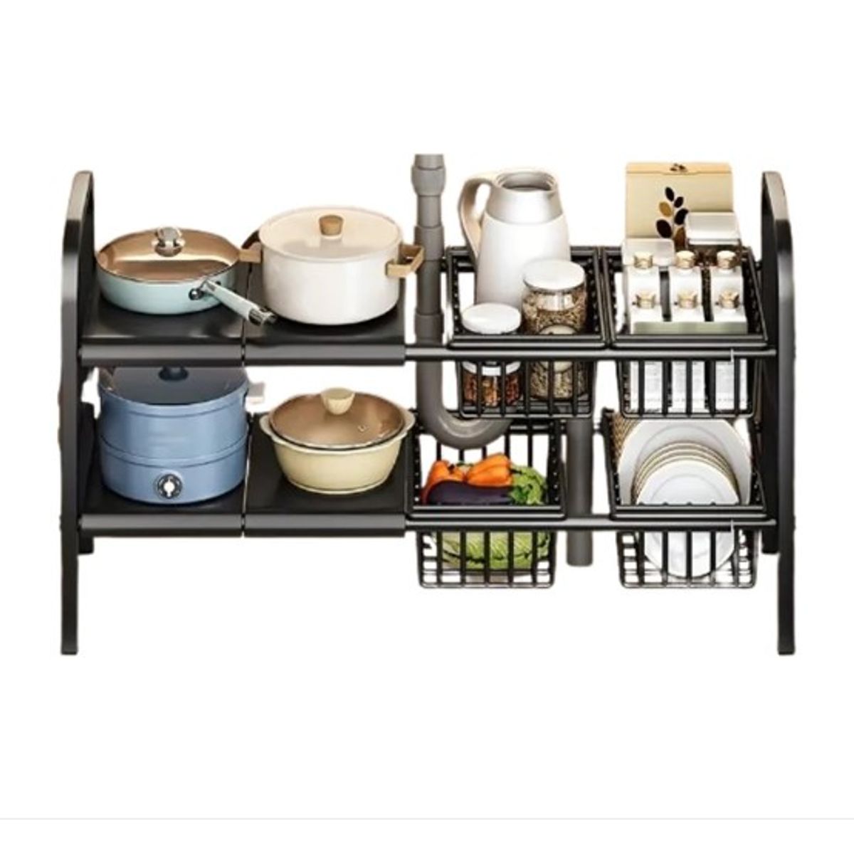 WAKESHOME - Rack Cocina Debajo Del Fregadero Organizador Modular Armable