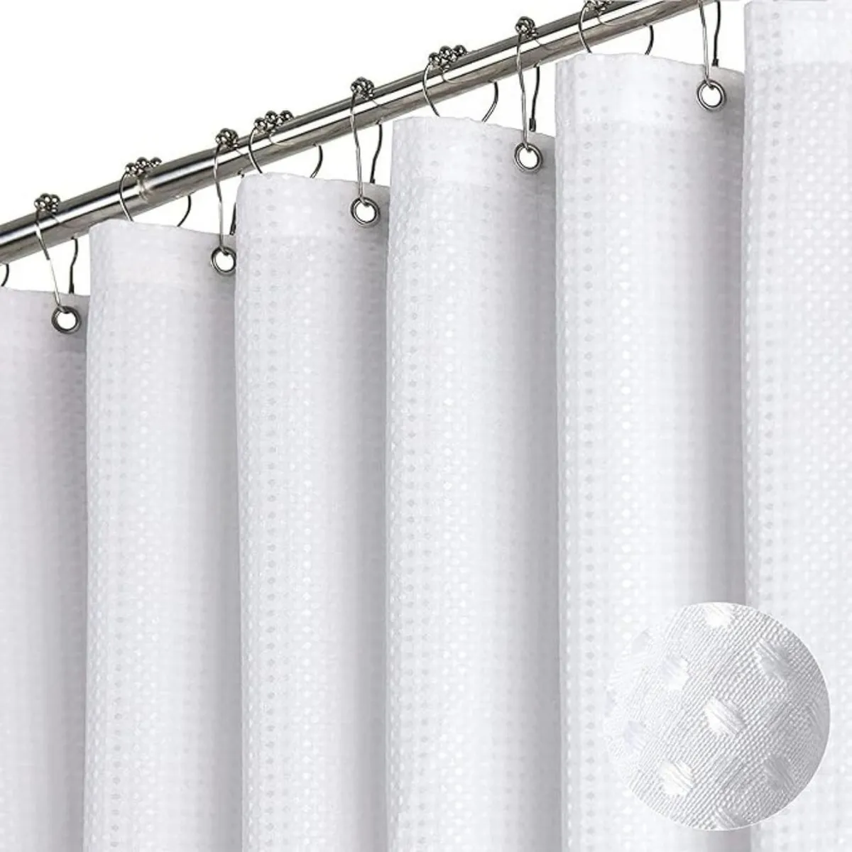 AZ AURAZEUS - Cortina De Baño Impermeable Tela Ducha +12 Gancho Premium Aura Zeus 200 x 180 Cm