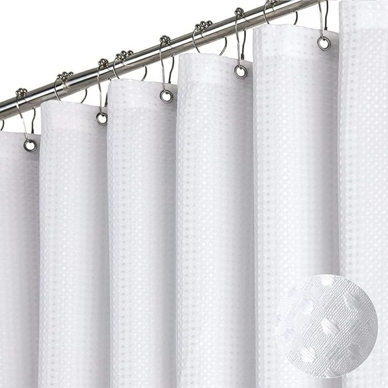 AZ AURAZEUS - Cortina De Baño Impermeable Tela Ducha +12 Gancho Premium Aura Zeus