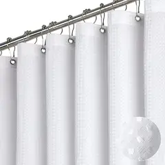AZ AURAZEUS - Cortina De Baño Impermeable Tela Ducha +12 Gancho Premium Aura Zeus