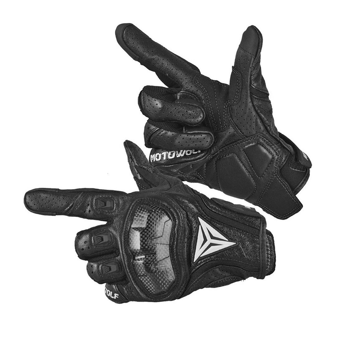 MOTOWOLF - Guantes de Cuero para motociclismo Motowolf 0305