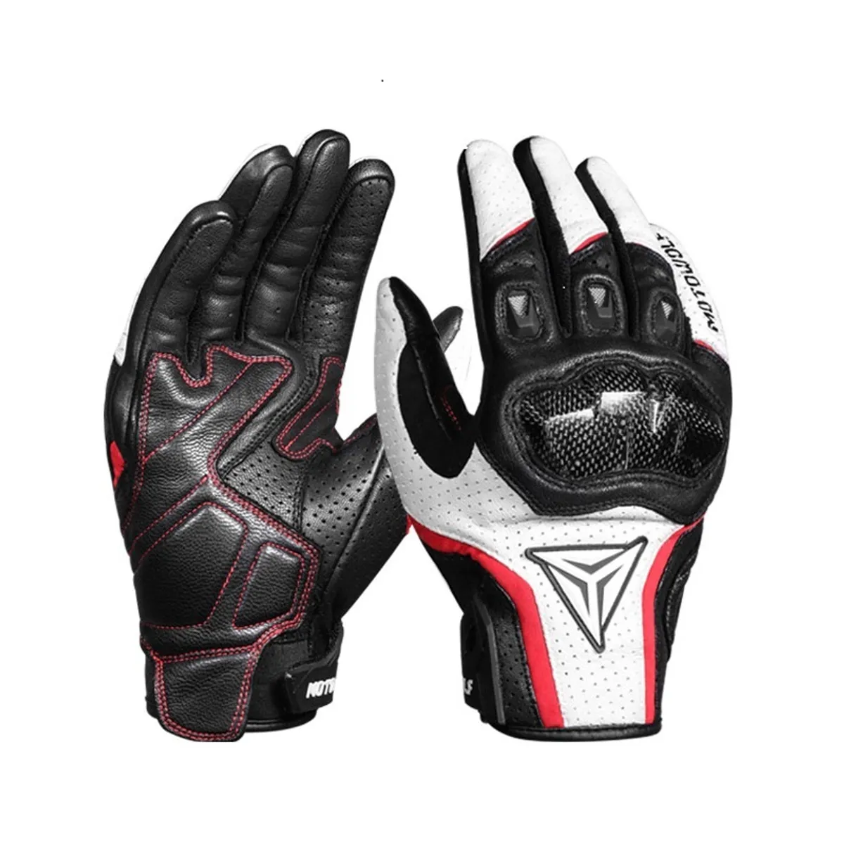 MOTOWOLF - Guantes de Cuero para motociclismo Motowolf 0305