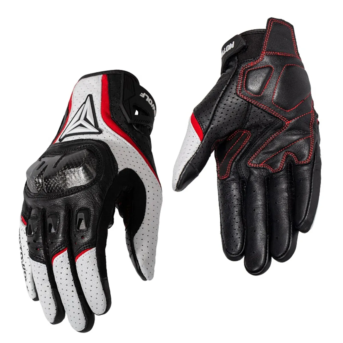 MOTOWOLF - Guantes de Cuero para motociclismo Motowolf 0305