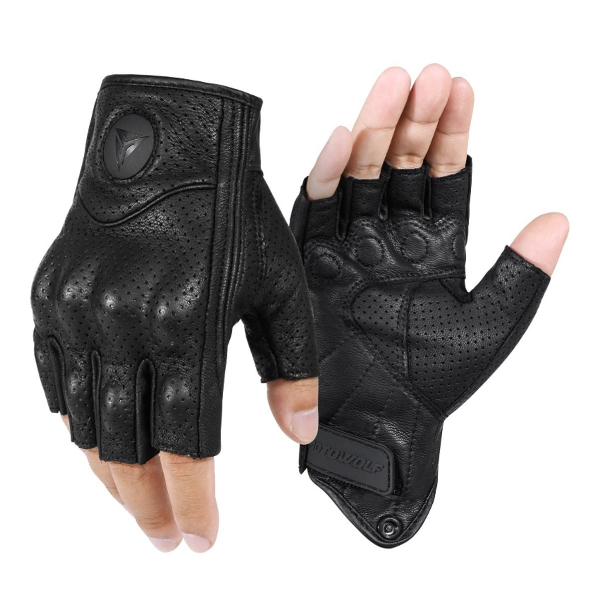 MOTOWOLF - Guantes Cuero para motociclismo Motowolf 0302B