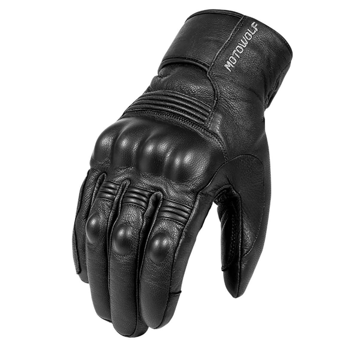 MOTOWOLF - Guantes de cuero para motociclismo de Invierno Motowolf 0313
