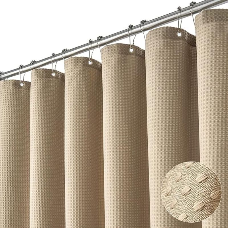 AZ AURAZEUS - Cortina De Baño Impermeable Tela Ducha +12 Gancho Premium Aura Zeus