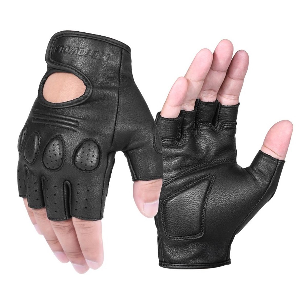 MOTOWOLF - Guantes Cuero Para Motociclismo Motowolf 0311B