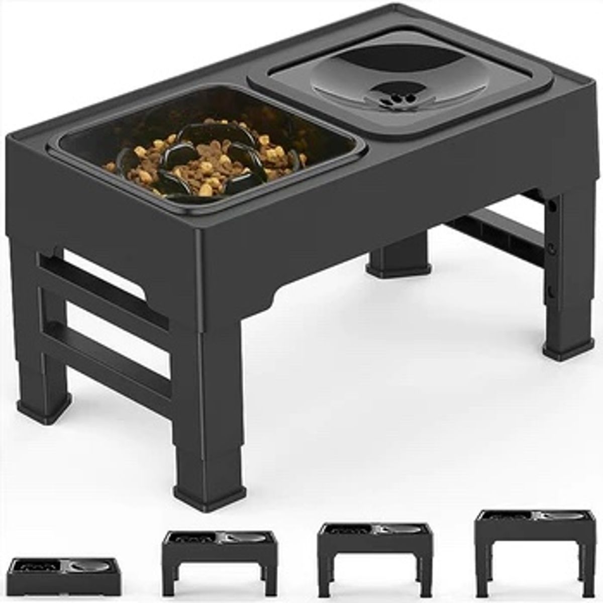 WAKESHOME - Comedero bebedero de Perros con Altura Ajustable Cuenco agua