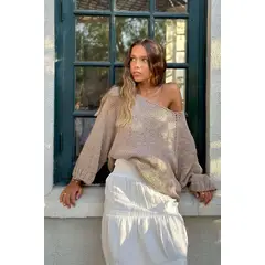 CALEDONIA LABEL - Sweater Runa Beige Mujer
