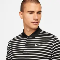 NIKE - POLO DRI-FIT VICTORY RAYAS NEGRO