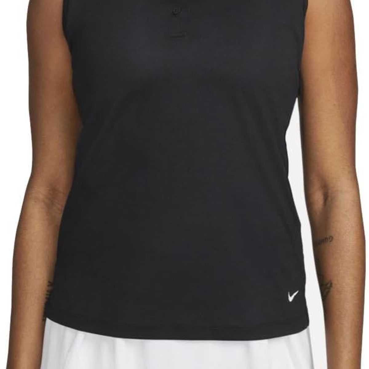 NIKE - POLO NIKE GOLF MUJER DRI-FIT SMANGAS NEGRO
