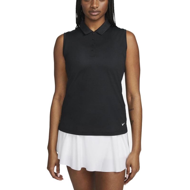 NIKE - POLO NIKE GOLF MUJER DRI-FIT SMANGAS NEGRO