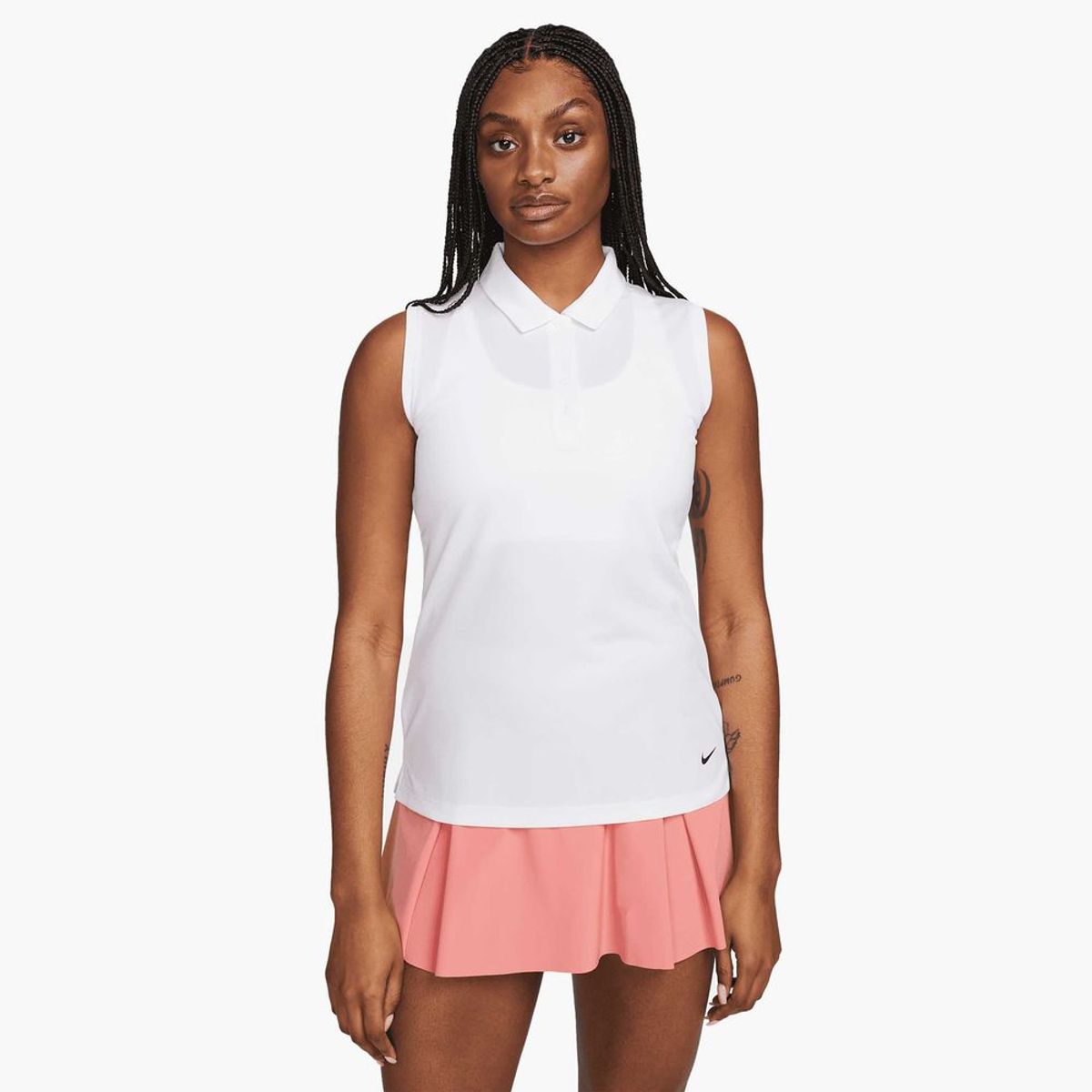 NIKE - POLO NIKE GOLF MUJER DRI-FIT SMANGAS BLANCO
