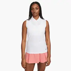 NIKE - POLO GOLF MUJER DRI-FIT SMANGAS BLANCO
