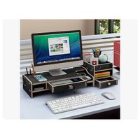 Elevador Base Soporte Monitor + Organizador De Escritorio