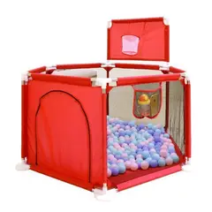 GENERICO - Corral Para juegos Rojo Con 30 Pelotitas