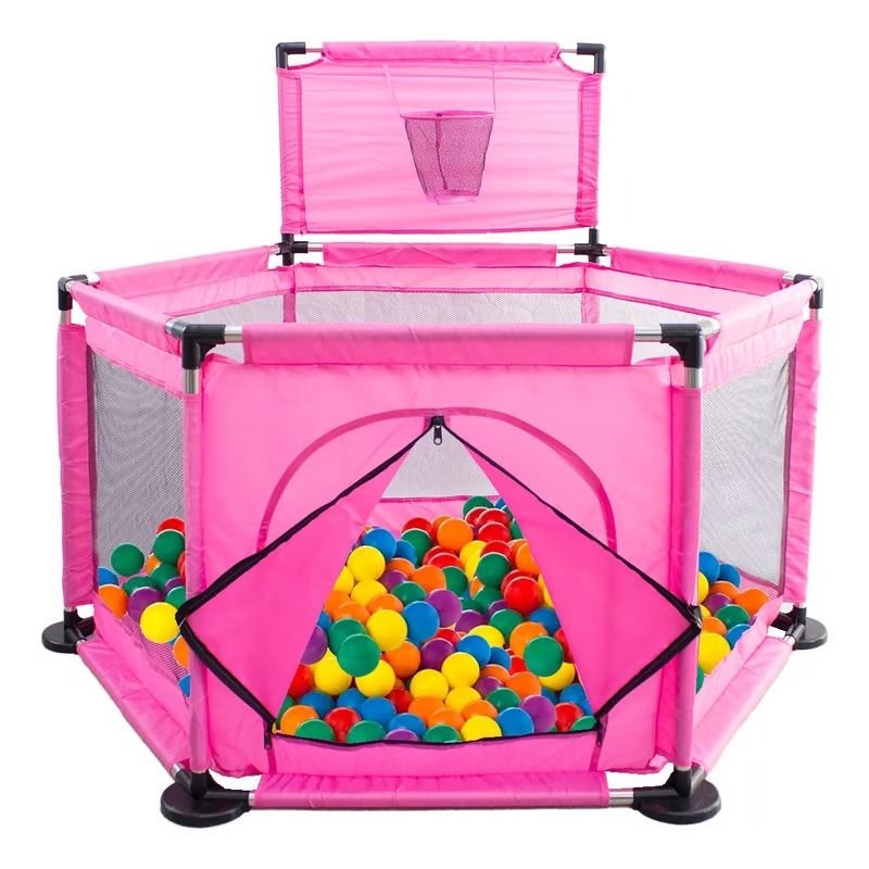 GENERICO - Corral Para juegos Rosado Con 30 Pelotitas