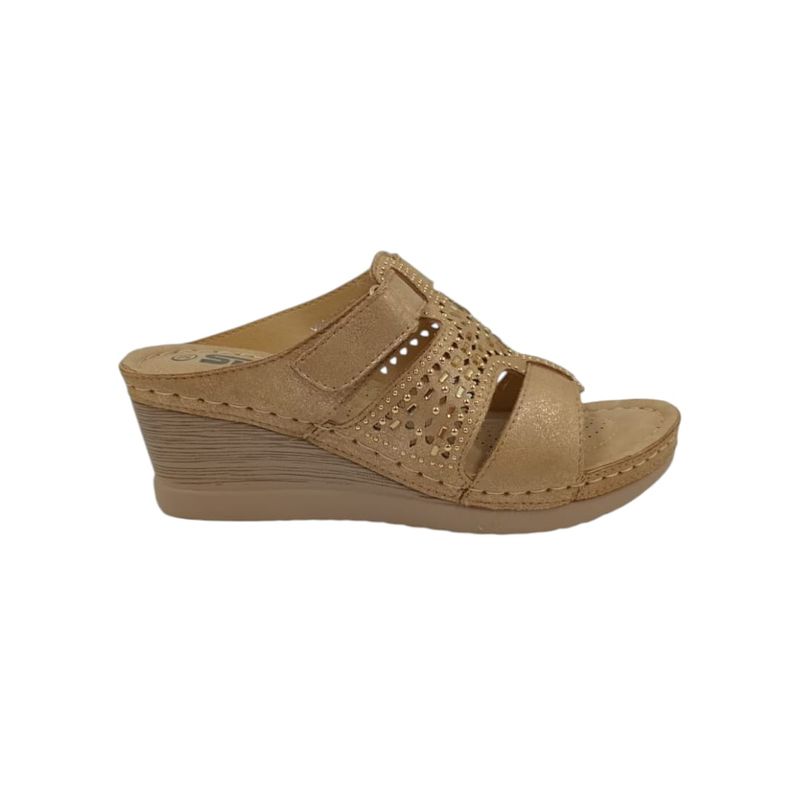 HERIEL - Sandalia Beige Plataforma Mujer