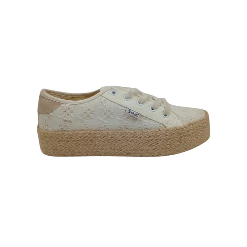 HERIEL - Zapatilla Blanca Textil Mujer
