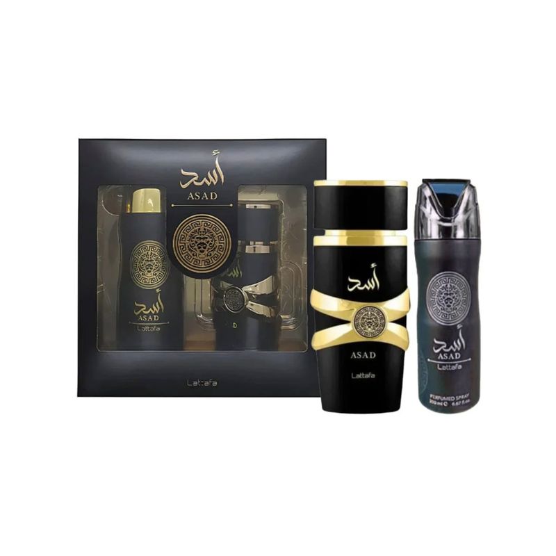 LATTAFA - Set Lattafa Asad EDP 100ML + Perfumed Spray 200ML Arabe Original