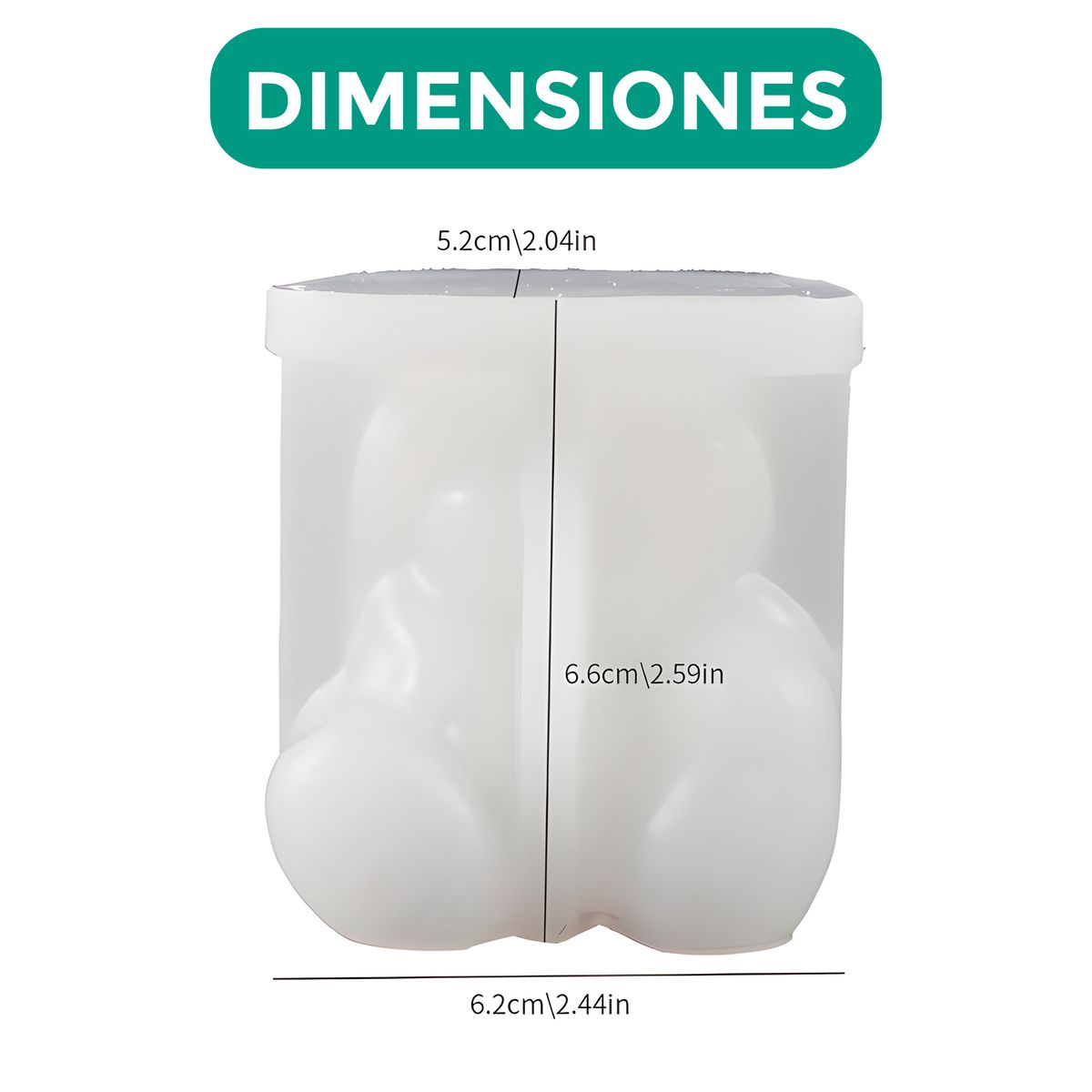 GENERICO - Pack 3 Moldes Silicona Ositos Osos Velas Resina 6.2x6.6 Cm