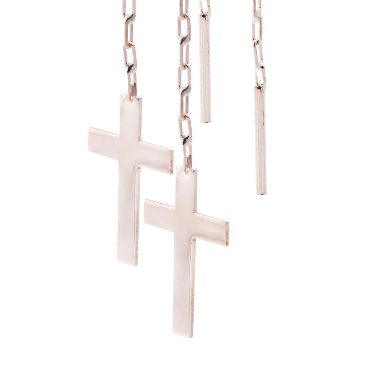 JB JOYAS BARON - Aros Oro Miel de 18kt  Cadena Cruz