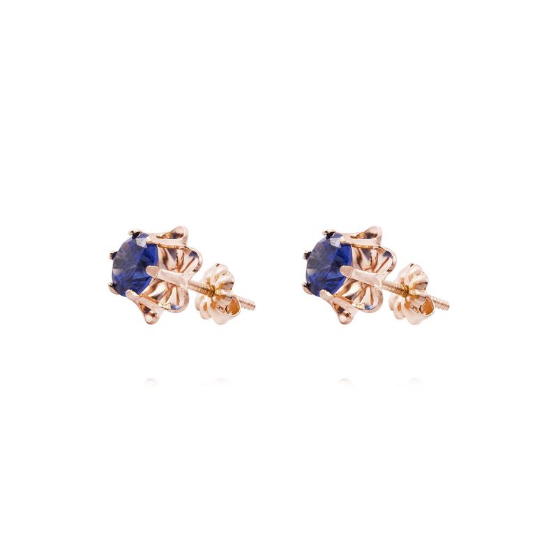 JB JOYAS BARON - Aros Oro Miel de 18kt Zafiro