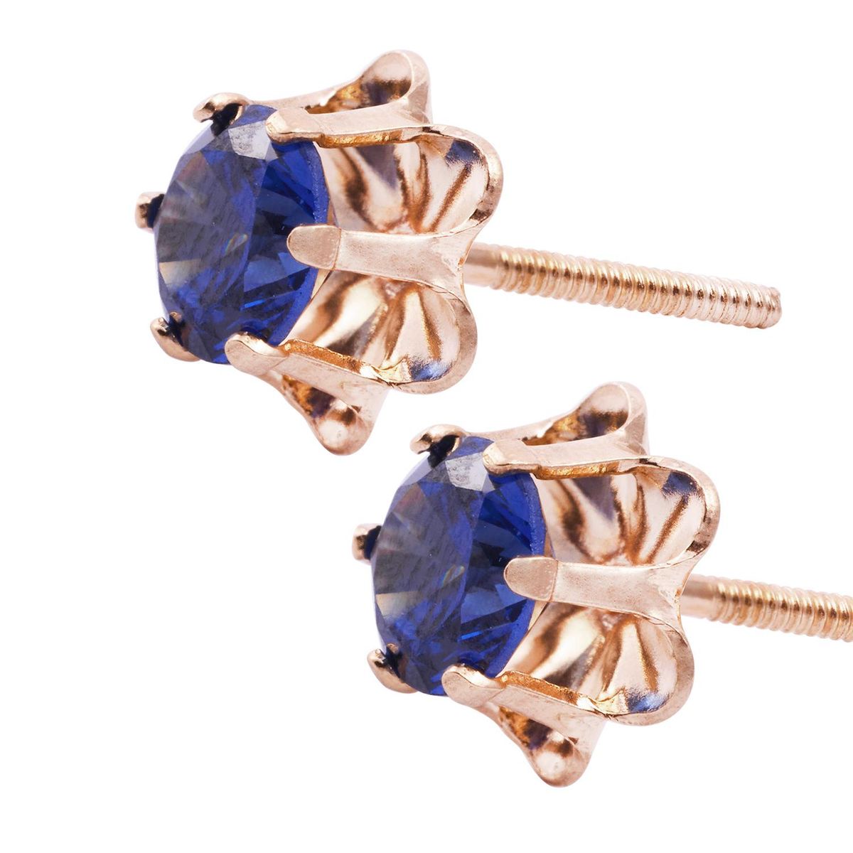 JB JOYAS BARON - Aros Oro Miel de 18kt Zafiro